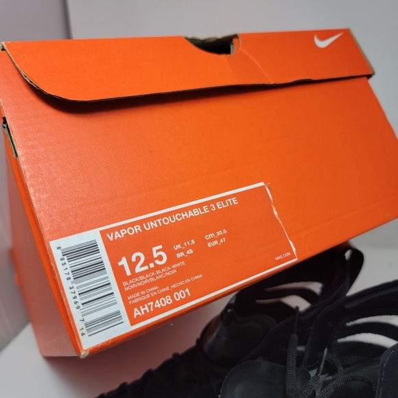 Nike Mens 12.5 Vapor Untouchable 3 Elite Football Cleats AH7408-001 Black main image 4